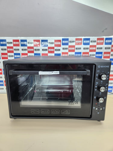 Horno Eléctrico de Sobremesa 70 L – Con Asador, Autolimpiante, hasta 320 °C, Esmaltado Negro BEHOME
